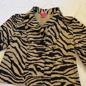 Sunny Leigh Black and Tan Animal Print Jacket